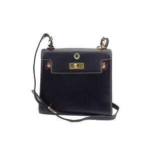 a.testoni Shoulder Bag Black gold Women Authentic secondhand